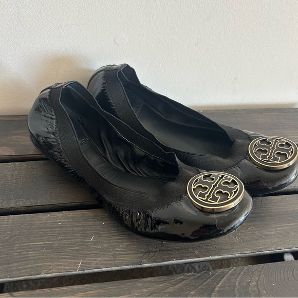 Tory Burch Caroline Black Ballet Flats Size 5 - Picture 1 of 8